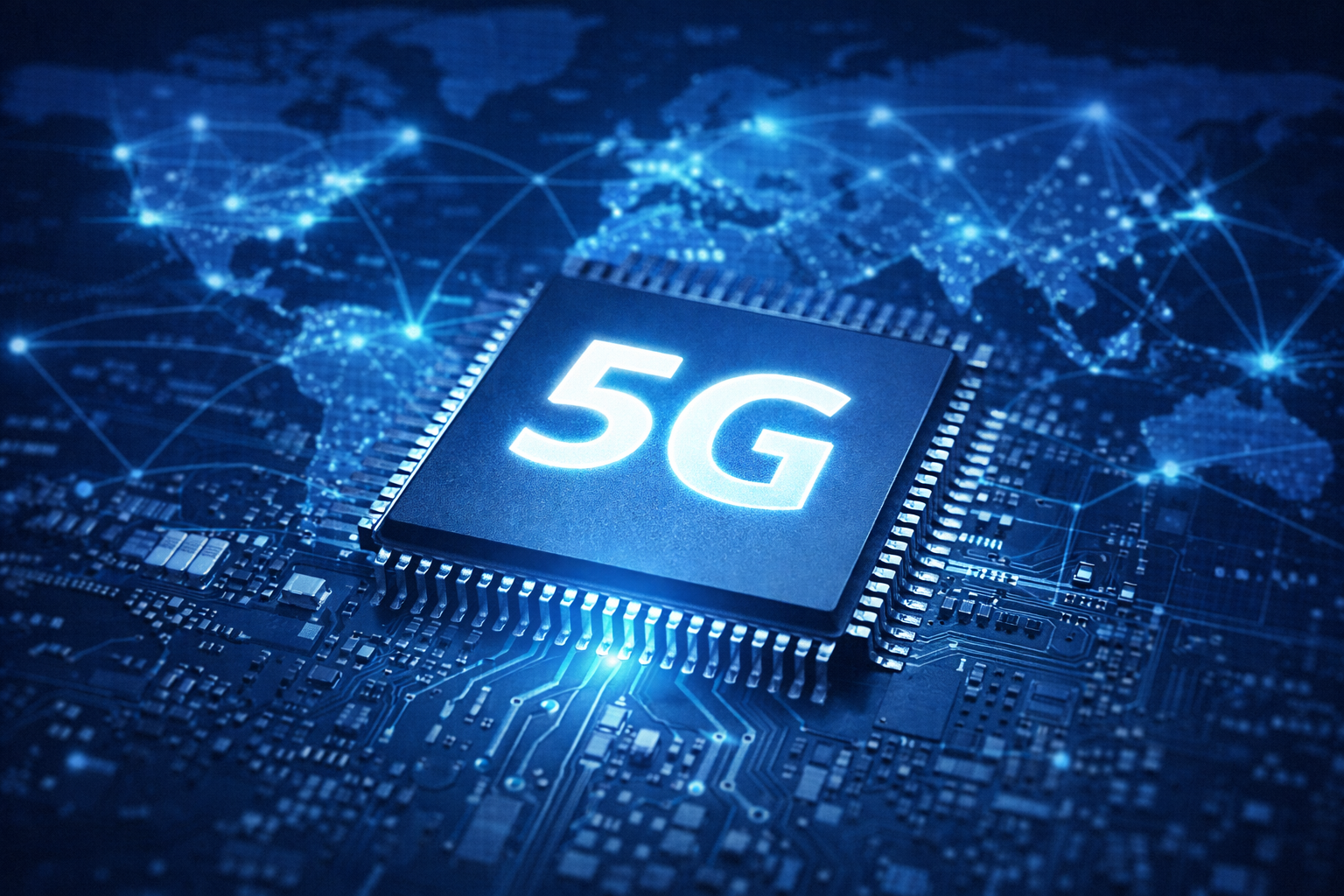 5G 반도체와 네트워크 기술을 표현한 삼성전자