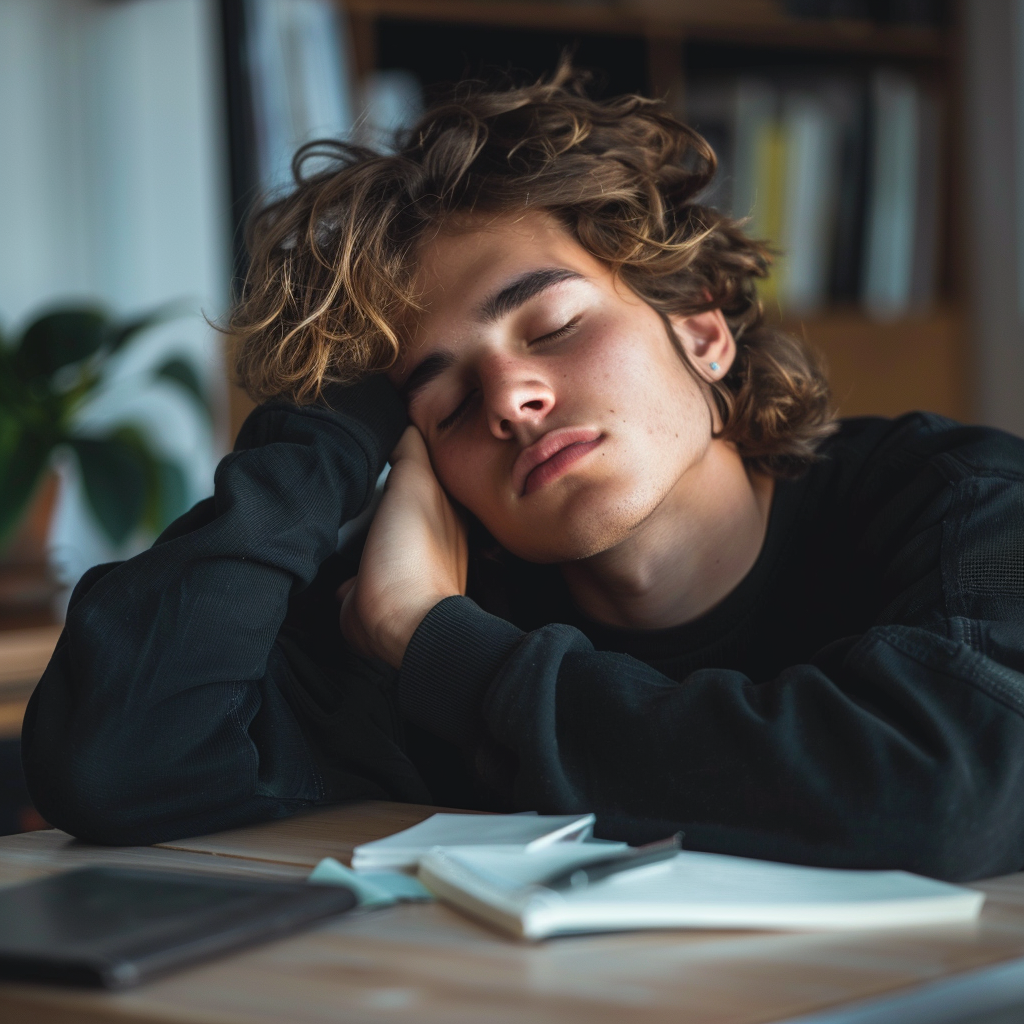 피곤해하는 남성, 실사형 이미지