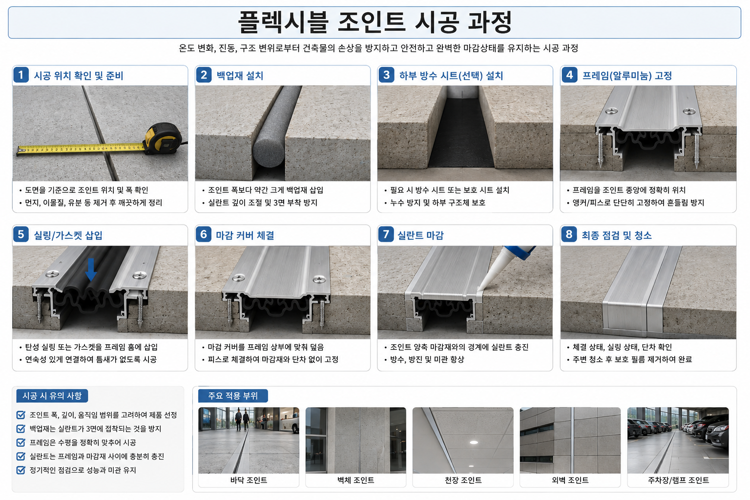 플렉시블 조인트 시공 과정