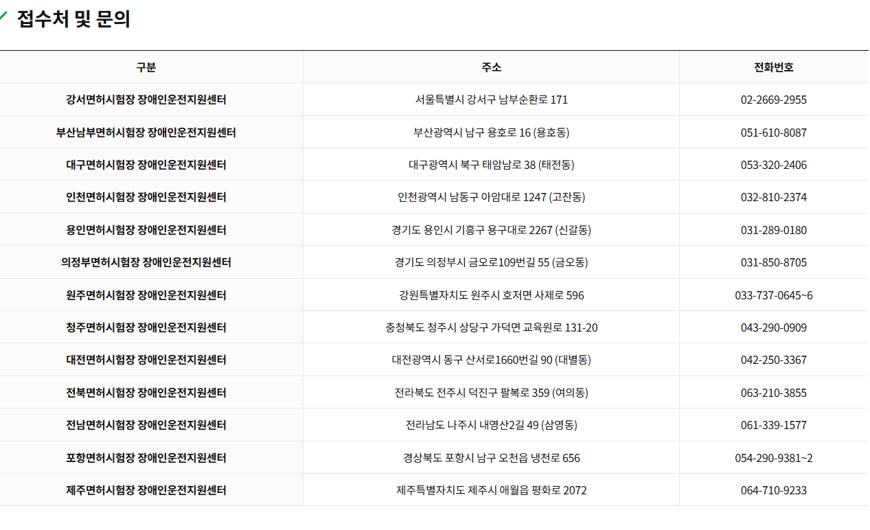 장애인 운전면허 취득 지원 서비스