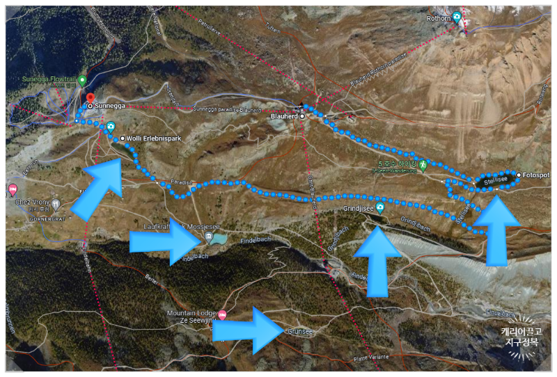 체르마트 5대 호수 지도