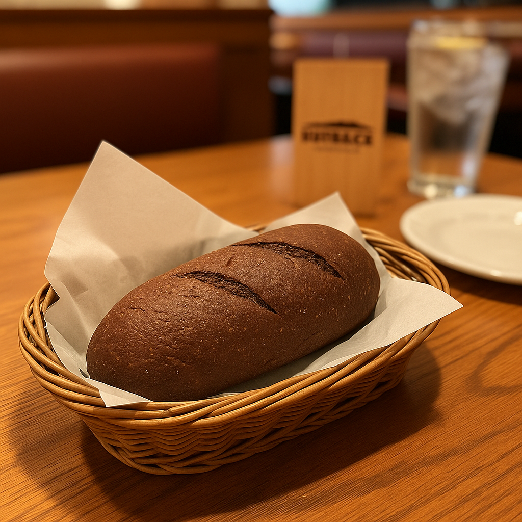 아웃백 매장 식탁 위의 부시맨 브레드 사진