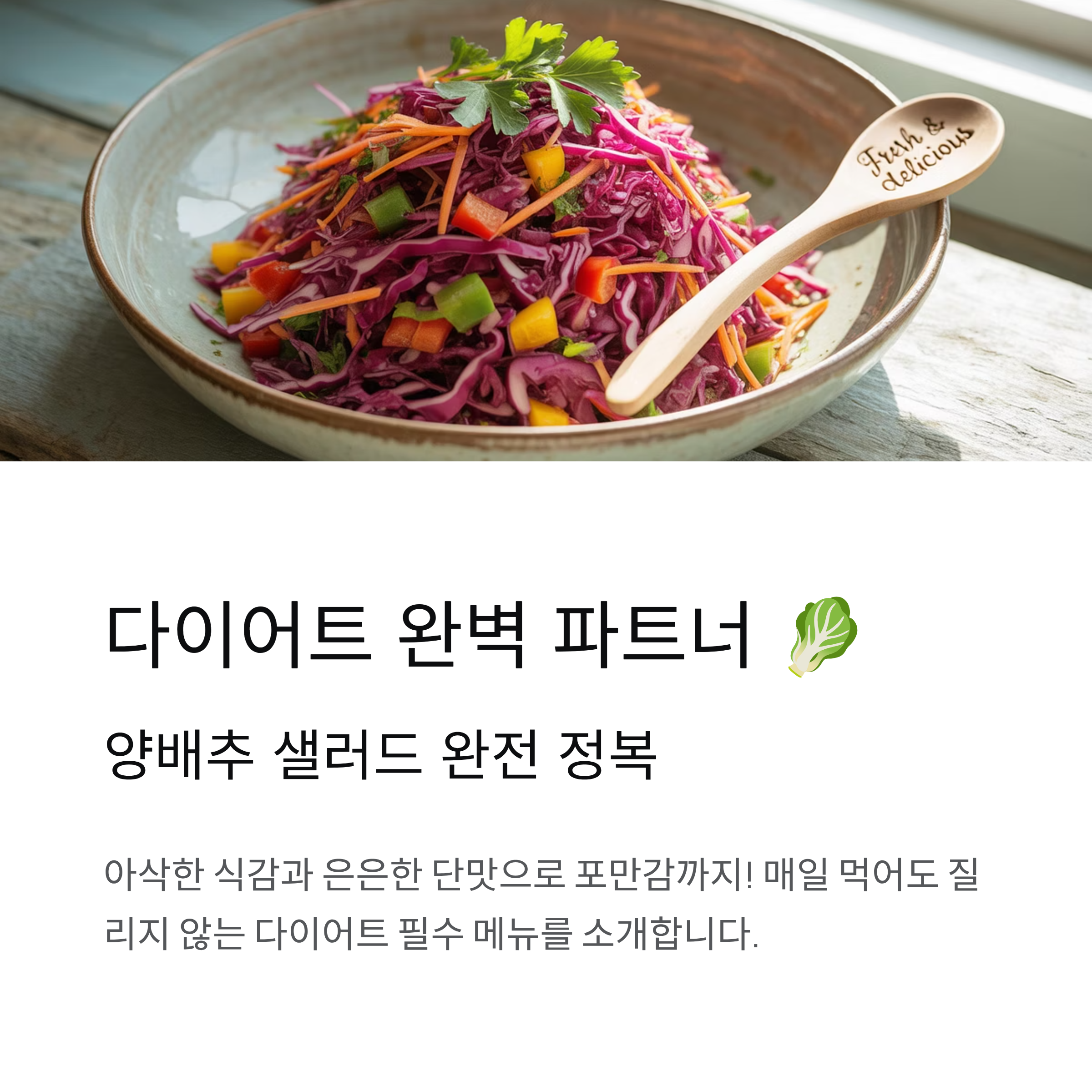 다이어트에 좋은 양배추 샐러드, 드레싱 추천까지 정리