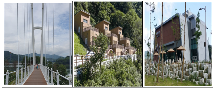 부항댐 출렁다리 사진, 수도산자연휴양림 사진, 산내들광장 사진