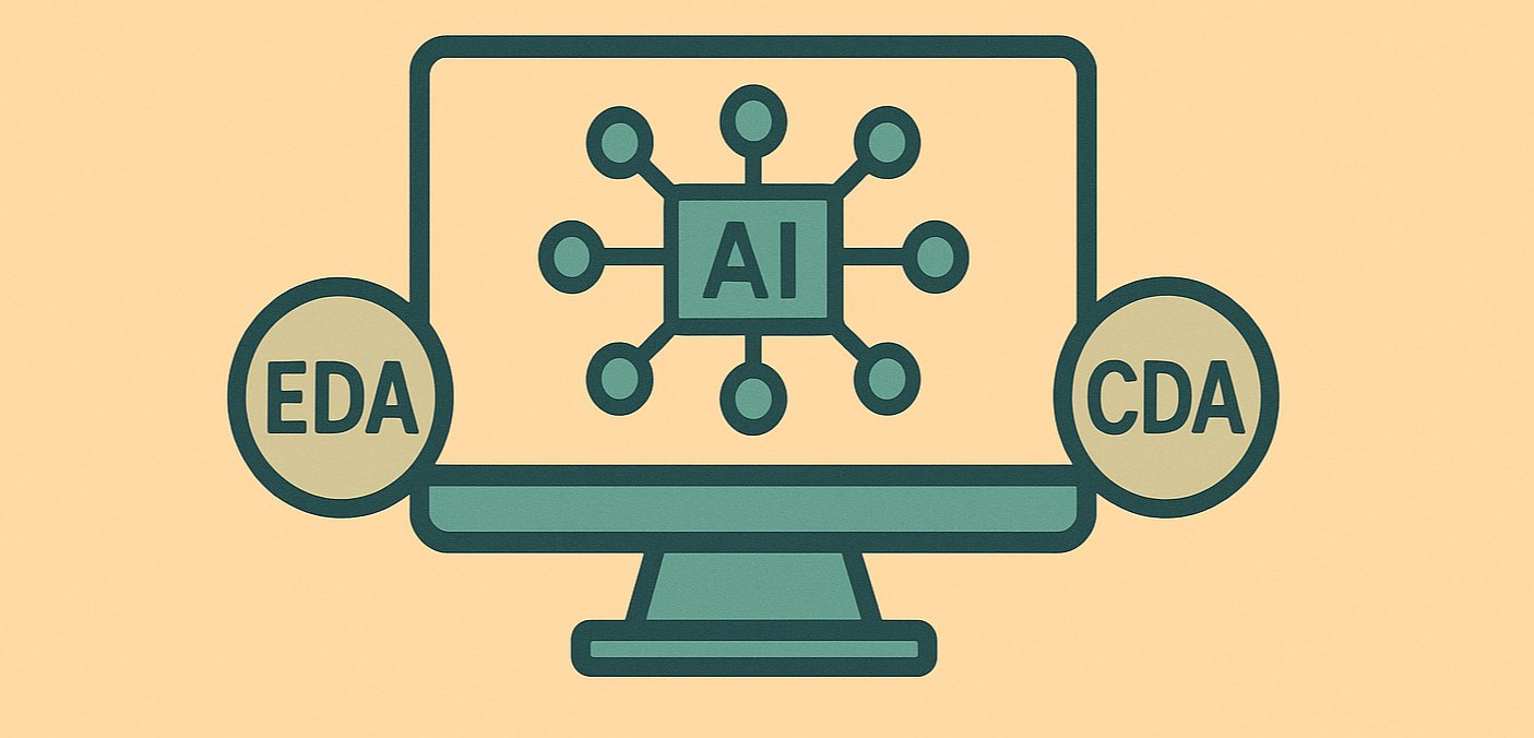 EDA와 CDA, AI 모델에 대한 상관 관계를 이미지로 형상화 했다.