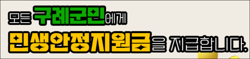 구례군 민생안정지원금