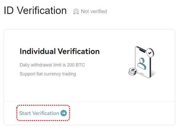 비트겟 KYC 인증시작 버튼 위치