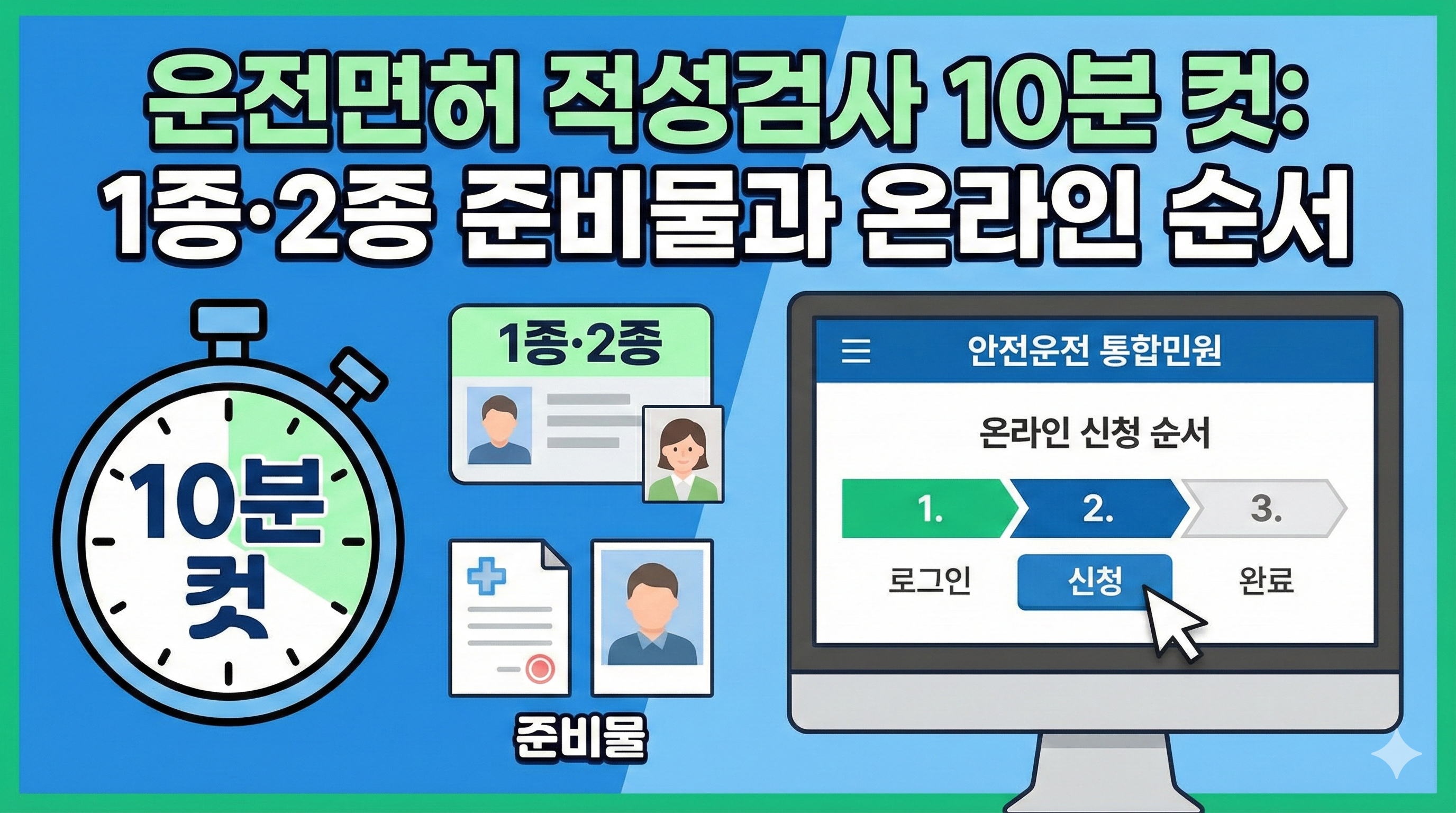 운전면허 적성검사 10분 컷: 1종&middot;2종 준비물과 온라인 순서