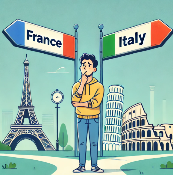 프랑스와 이탈리아, 가족여행지로 고민하는 이미지
