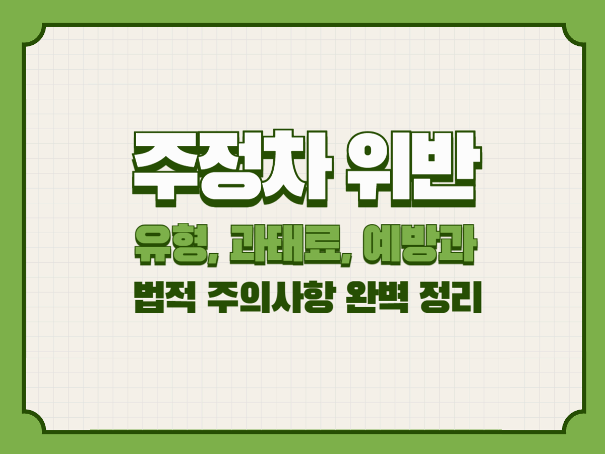 주정차 위반 &ndash; 유형, 과태료, 예방과 법적 주의사항 완벽 정리