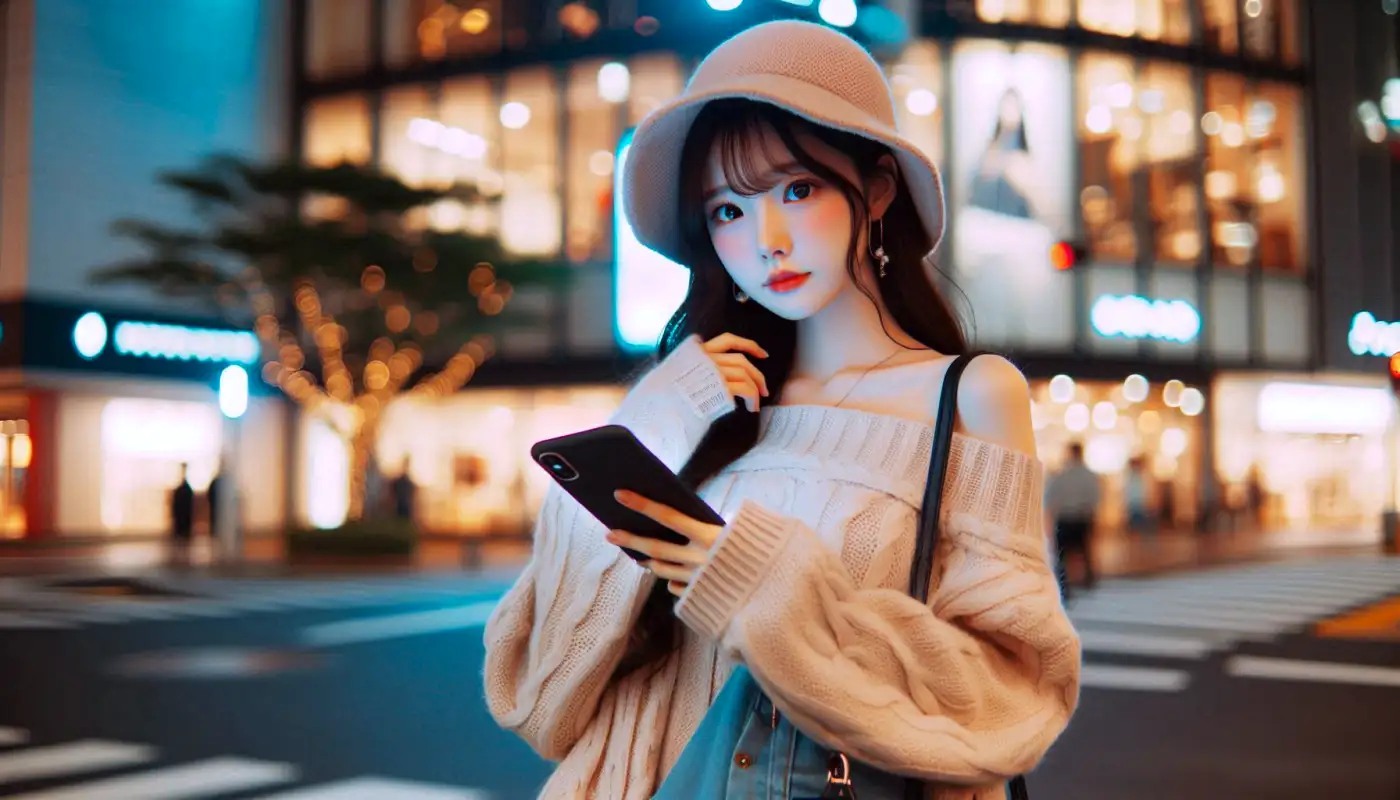 구글-사진-번역기를-사용하는-여성의-모습