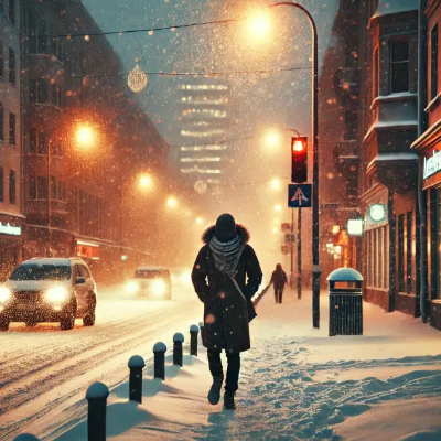 추운-겨울-도시-걸어가는-남자