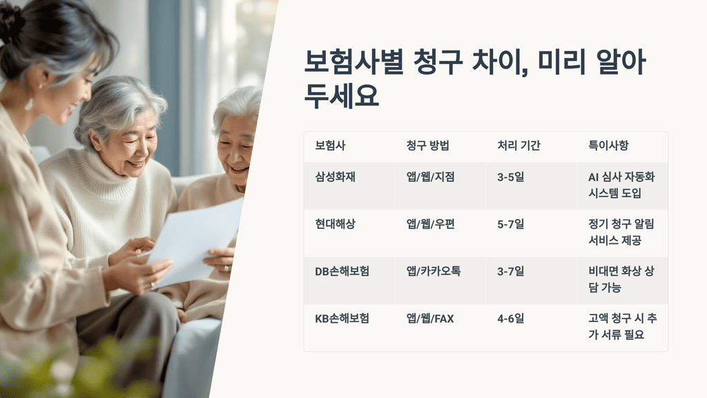 보험사별 청구 차이, 미리 알아두세요