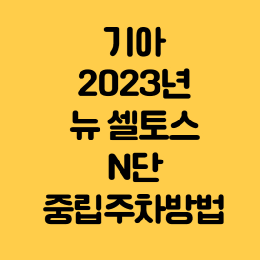 뉴셀토스 중립주차 방법