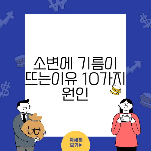 소변에 기름이 뜨는이유 10가지 원인