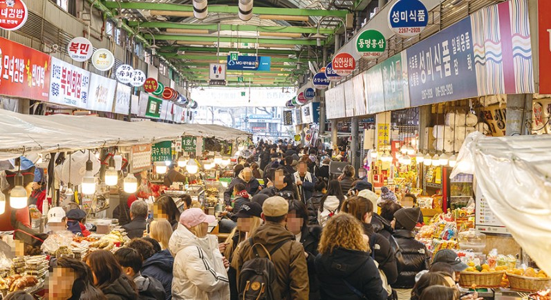 활기찬 시장 이미지