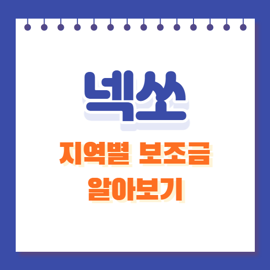 넥쏘 지역별 보조금 알아보기 썸네일