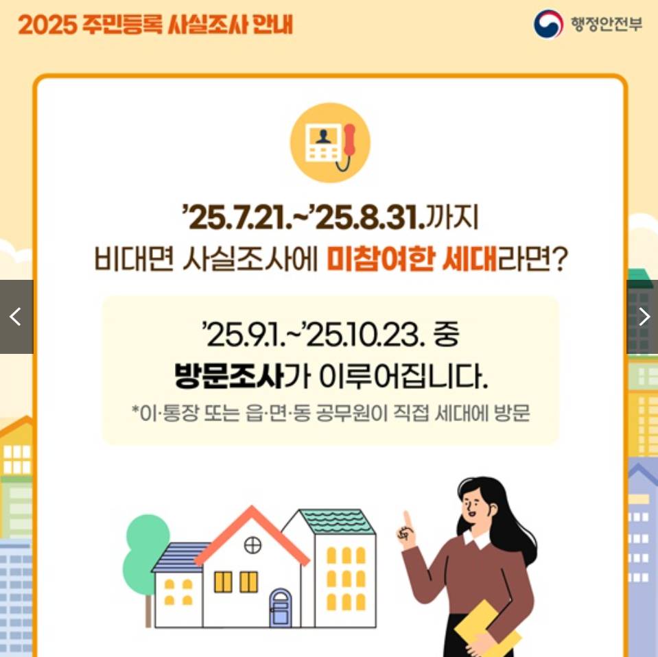 2025 주민등록 사실조사 비대면 참여 기간, 방법