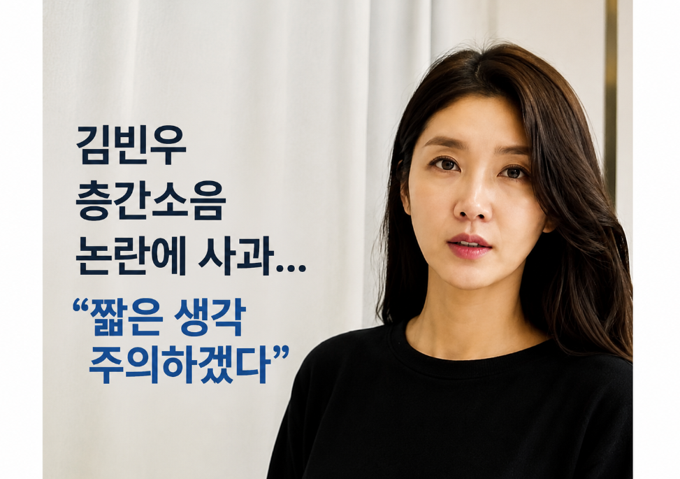 김빈우 새벽 층간소음 사과 사건의 전말, 이것만 알면 끝