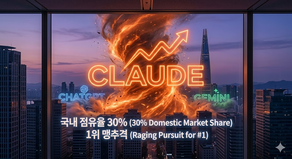 클로드 국내 점유율 30% 제미나이 제치고 1위 챗GPT 맹추격