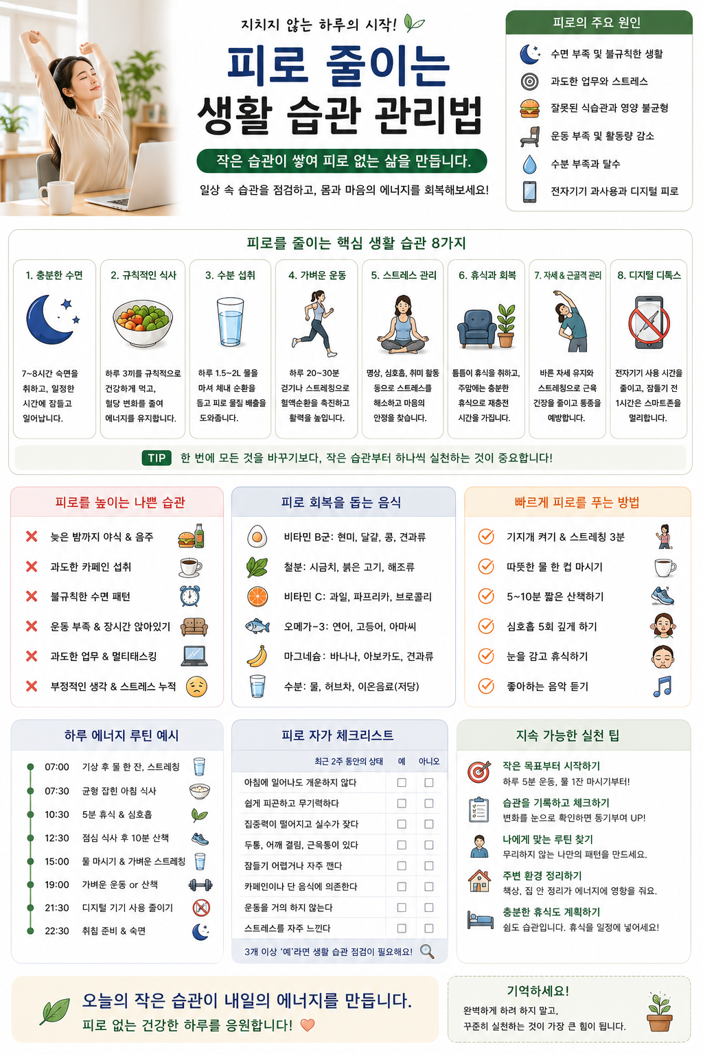 피로 줄이는 생활 습관 관리법 관련 사진