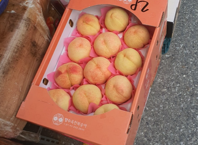 먹음직스러운-복숭아-한박스