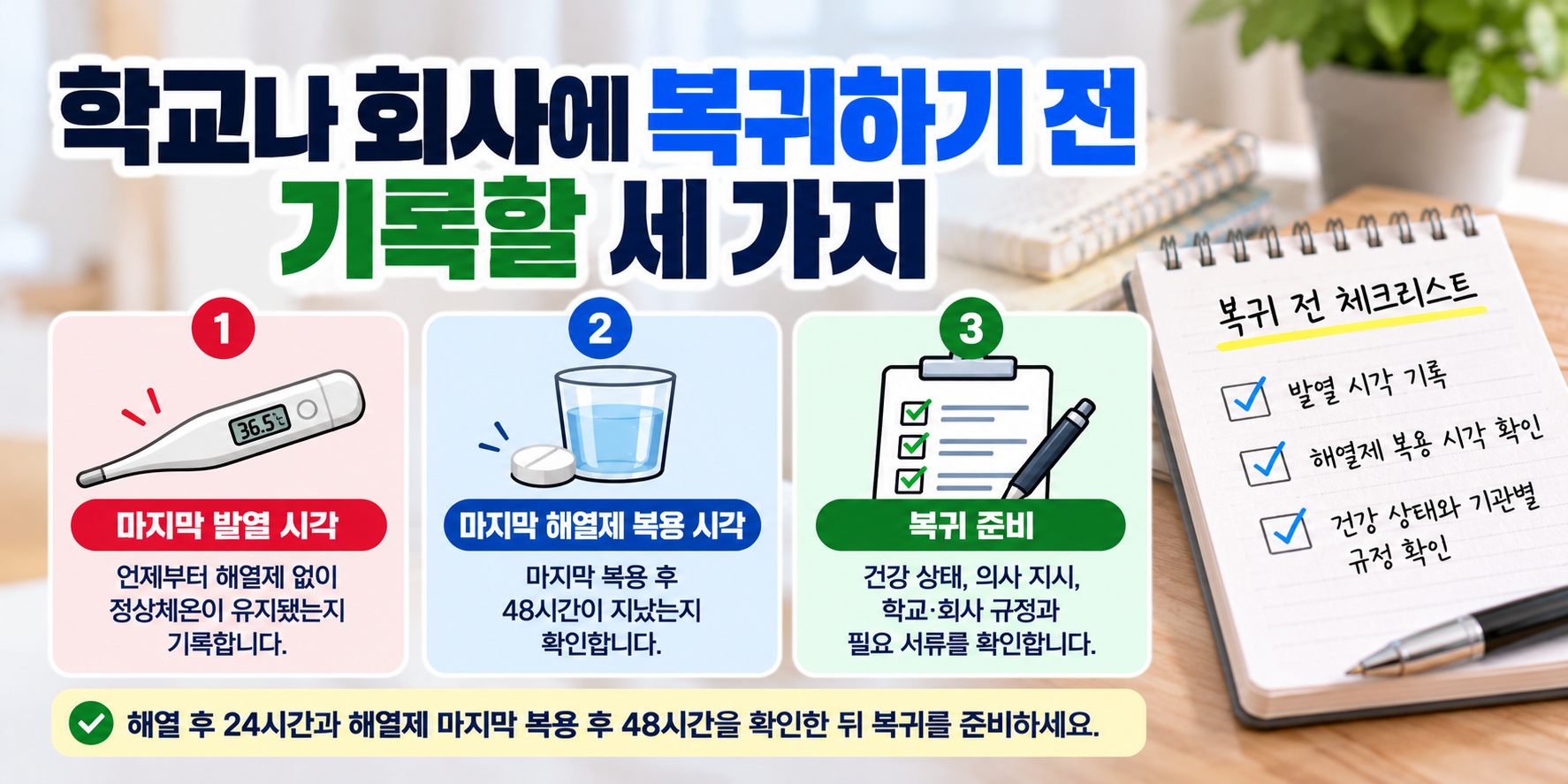 독감 등교&middot;출근 전 확인할 세 가지
