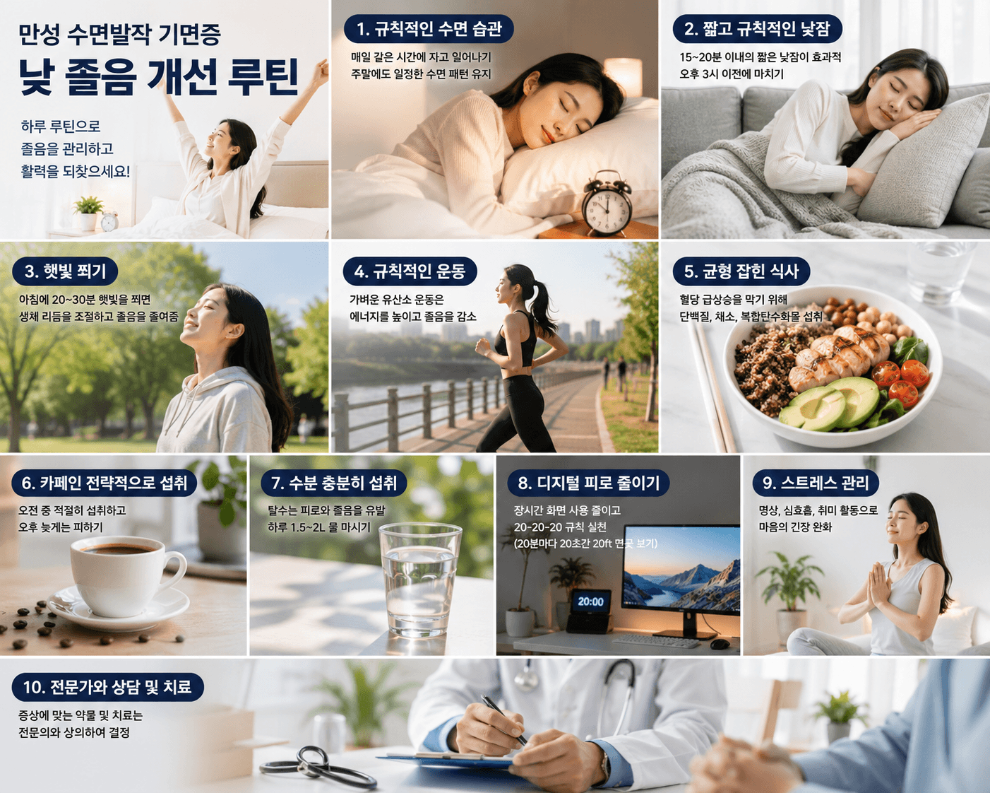 만성 수면발작 기면증 낮 졸음 개선 루틴