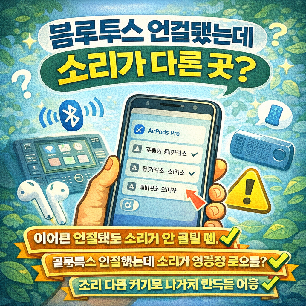 블루투스 연결됐는데 소리가 다른 기기로 나갈 때 원인