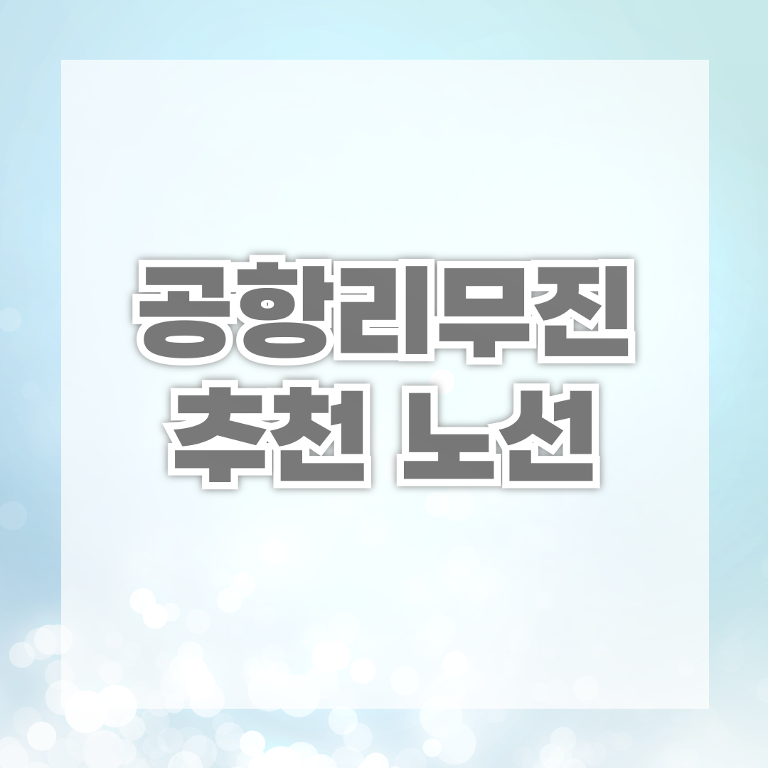 공항리무진 추천 노선