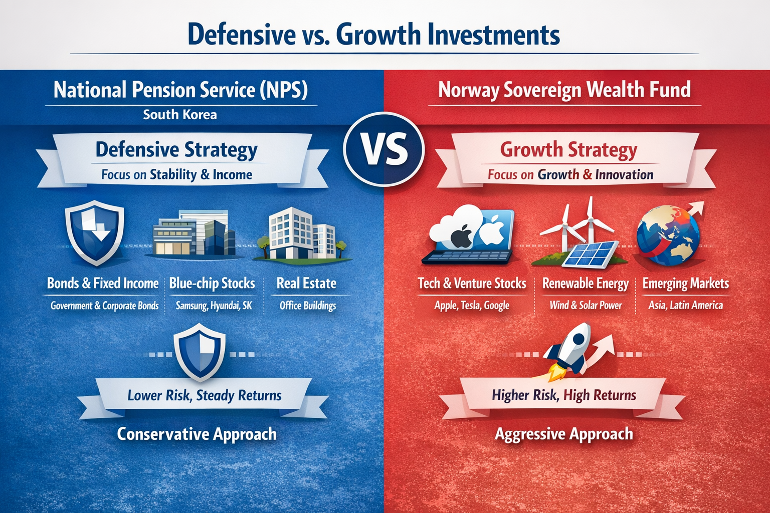 연기금과 노르웨이 국부펀드 투자 비교 이미지