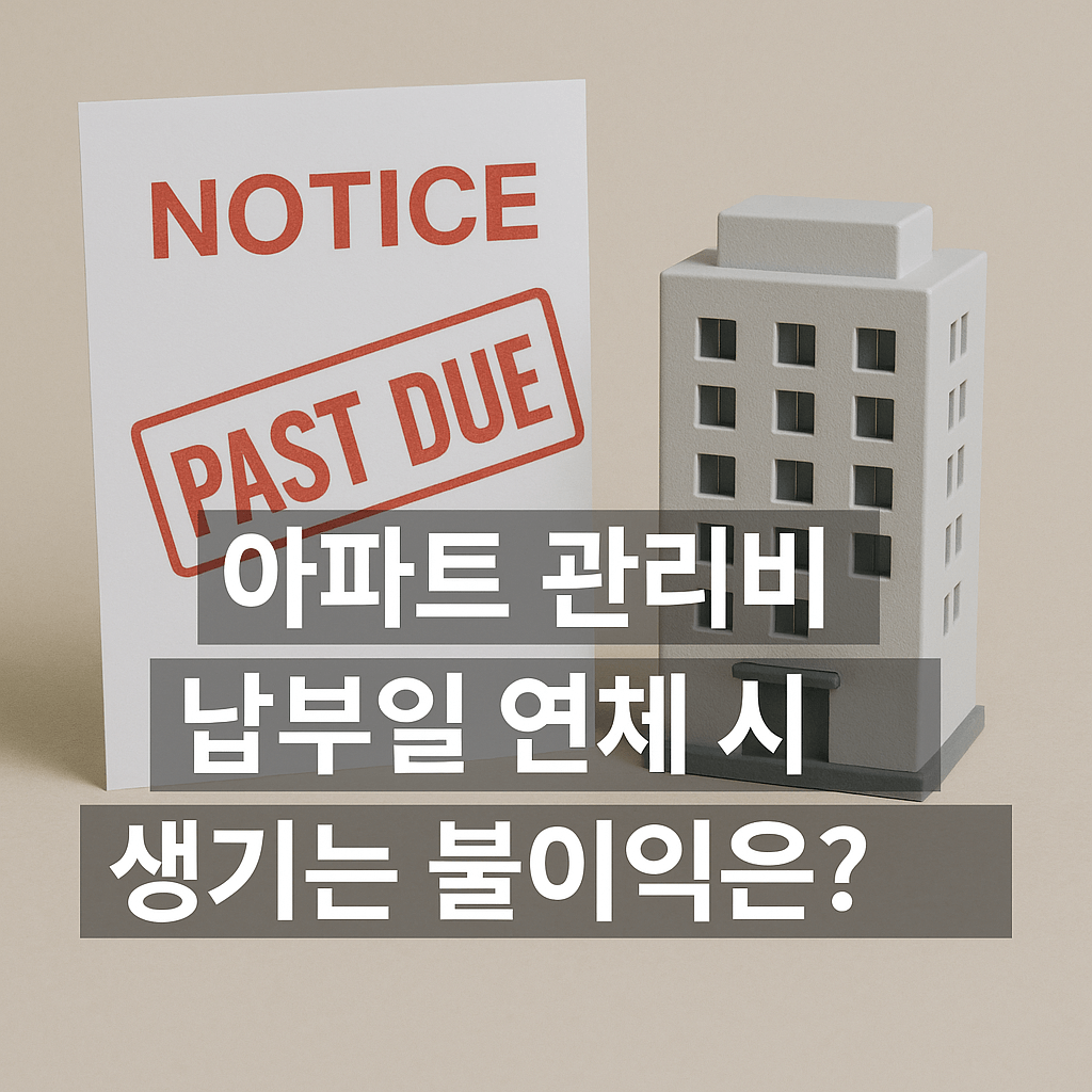 아파트 관리비 납부일 연체 시 생기는 불이익