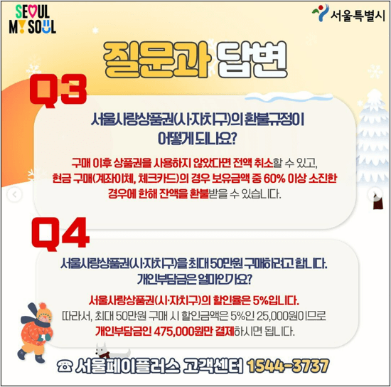 서울사랑상품권 발행일정