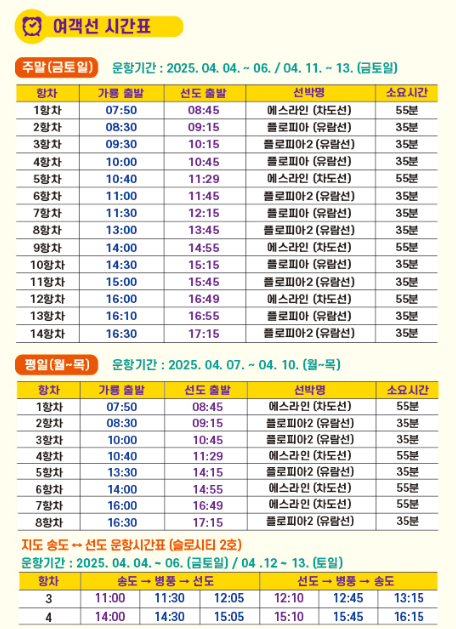 여객선 시간표