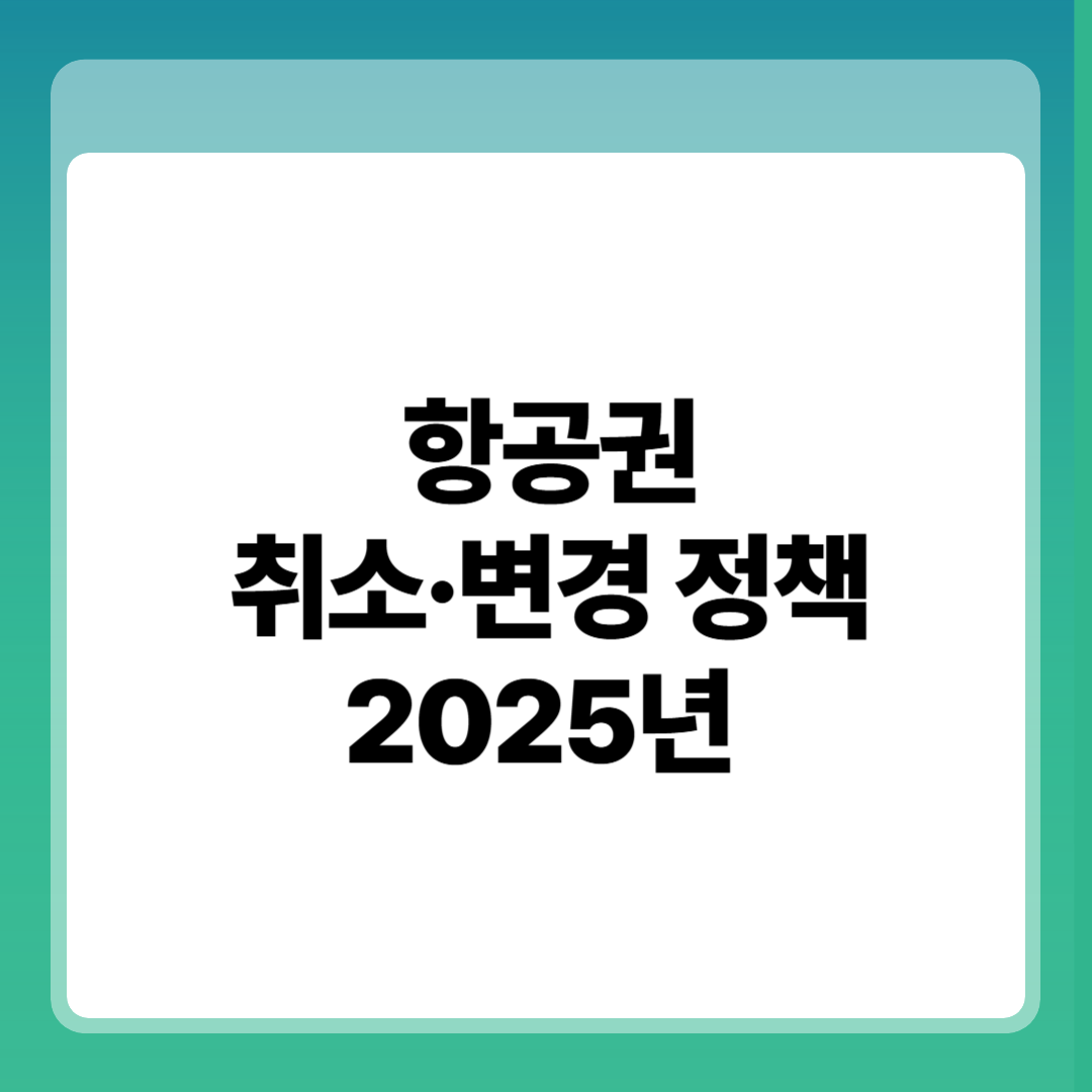 항공권 취소 변경 정책 2025년 썸네일