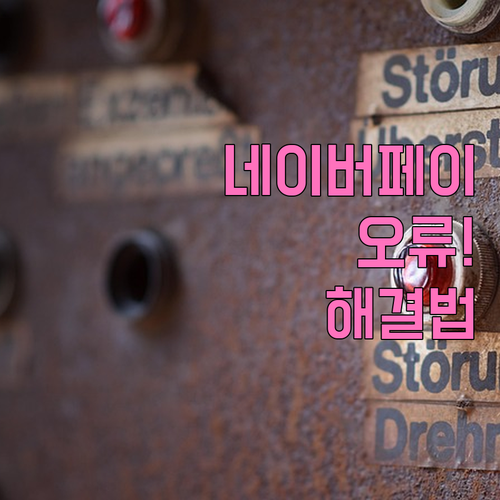 네이버페이 오류 발생 시 대처 및 초..