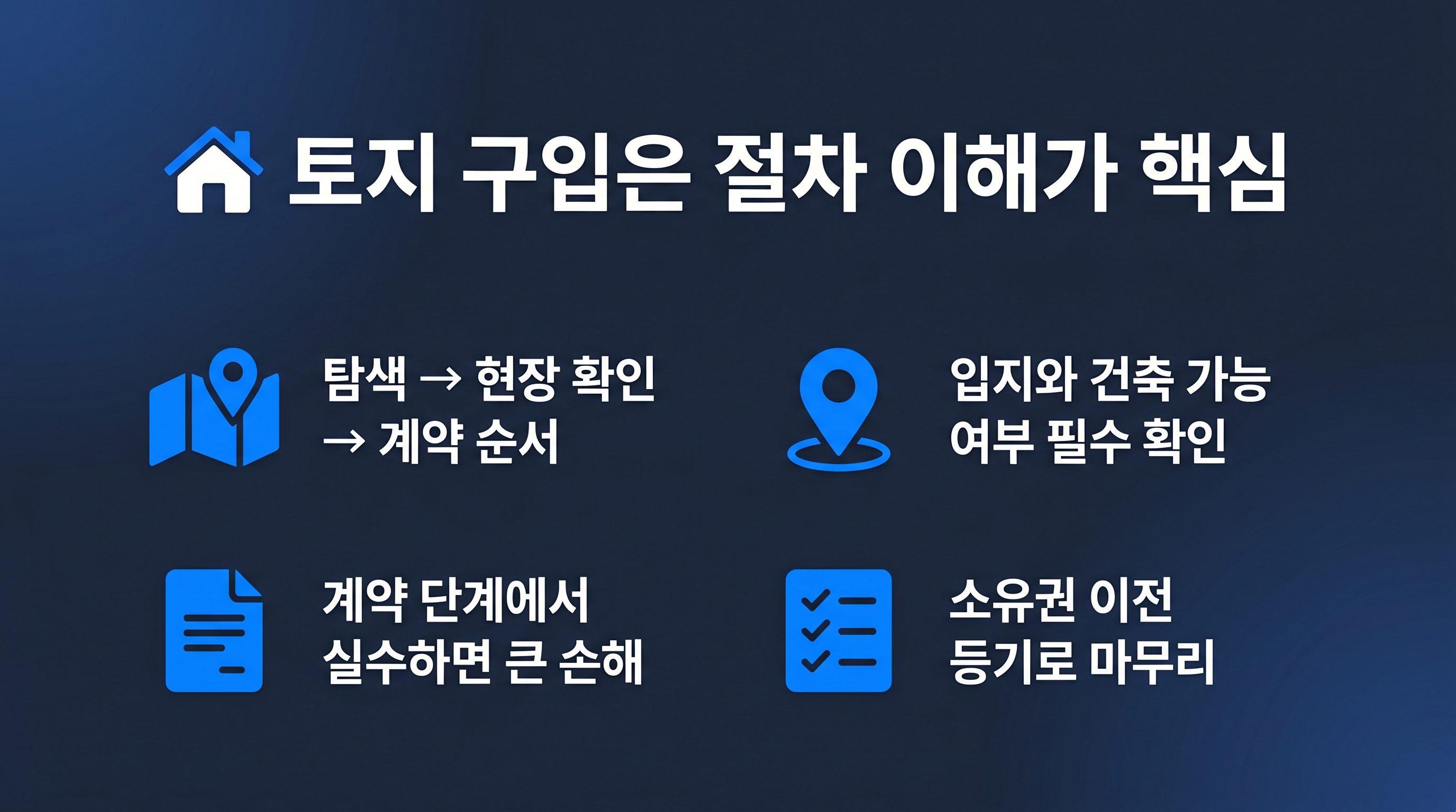 토지매입의 중요한 항목 핵심요약
