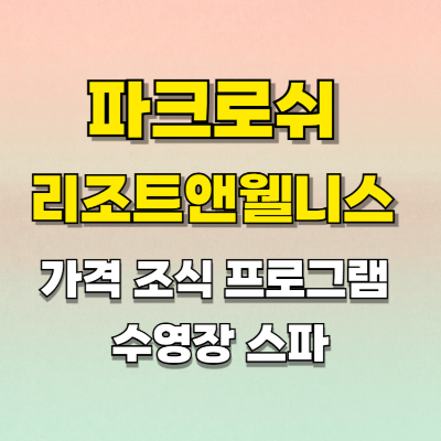 정선 파크로쉬 리조트 앤 웰니스 가격 프로그램 조식 후기 수영장 일러스트