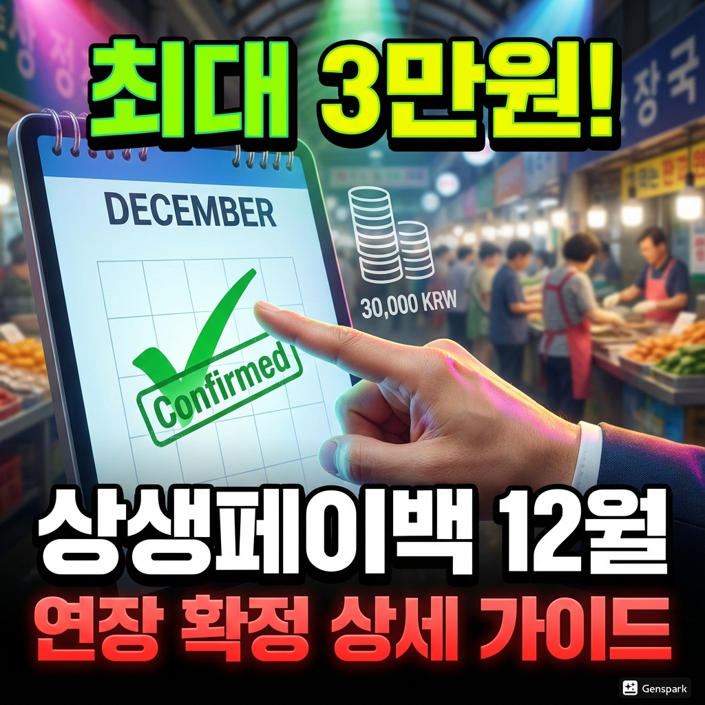 최대 3만원! 상생페이백 12월 연장 확정 상세 가이드