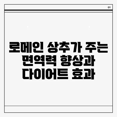 로메인 상추가 주는 면역력 향상과 다이어트 효과