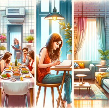 이탈리아에서 어학연수하는 여성이 홈스테이, 쉐어하우스, 스튜디오에서 사는 반반반 사진