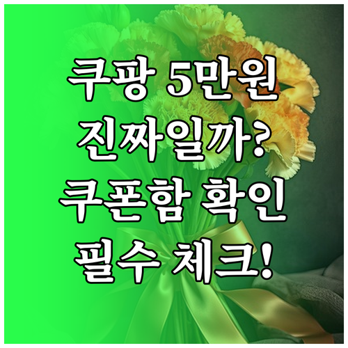 쿠팡 5만원 보상 쿠폰 실체 확인 및..