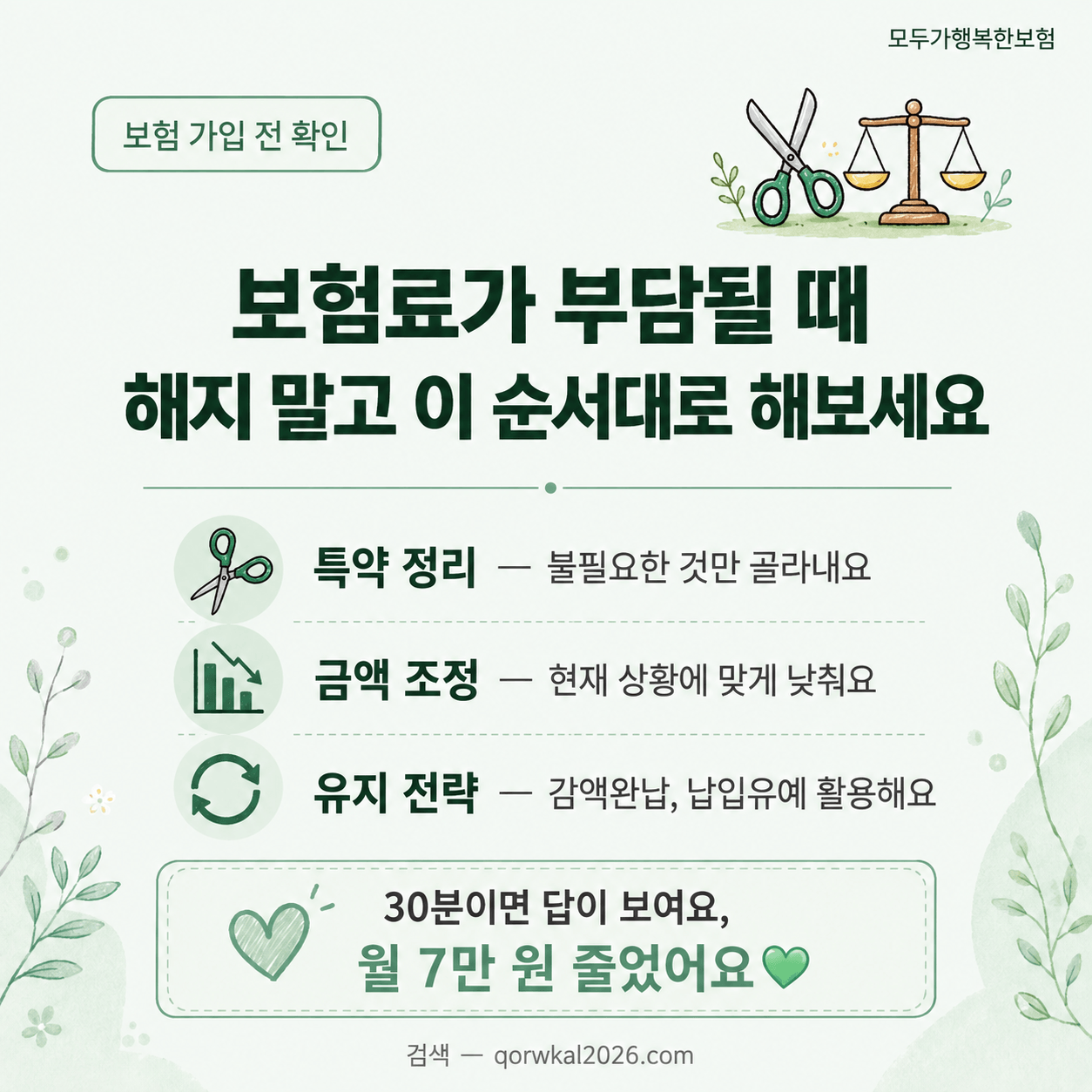 보험료가 부담될 때 해지 말고 이 순서대로 해보세요.