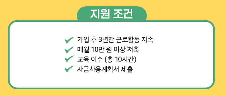 청년내일저축계좌 지원조건