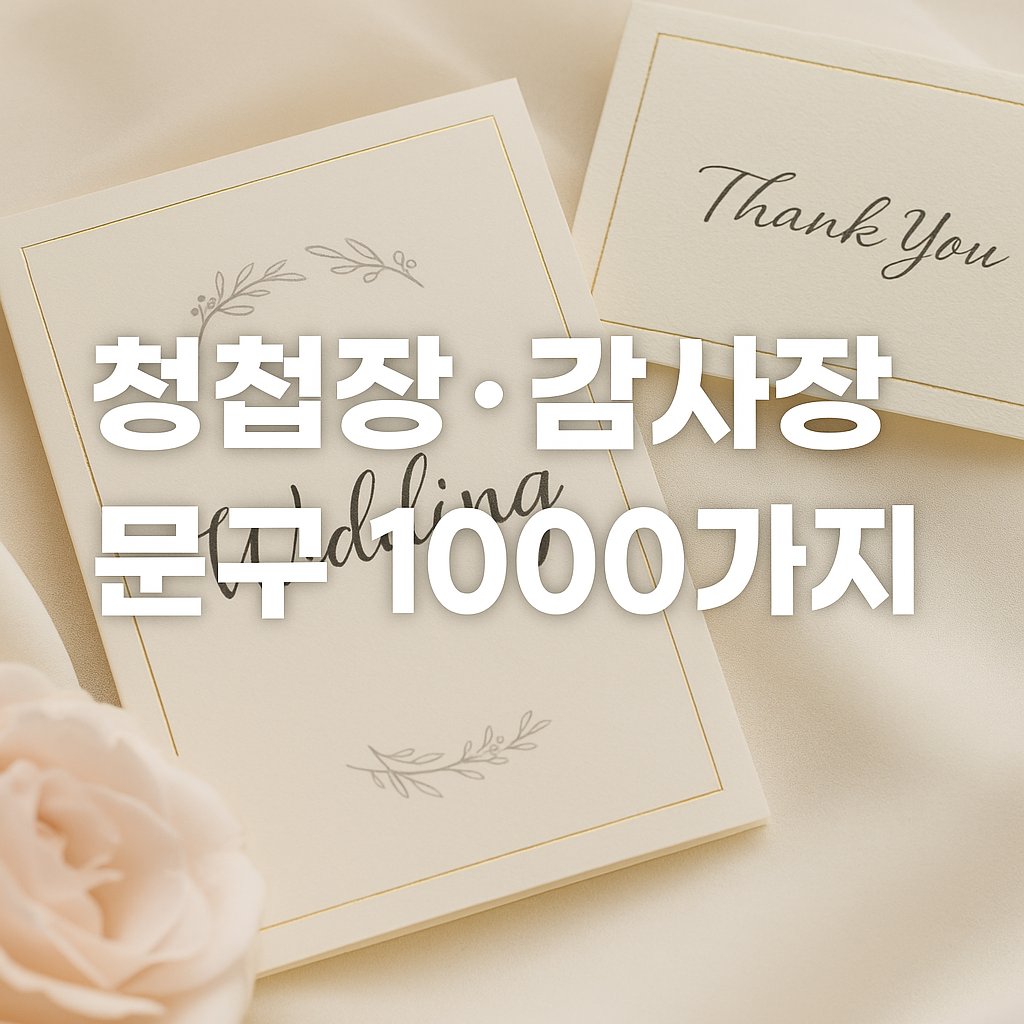 청첩장 감사장 문구 100가지