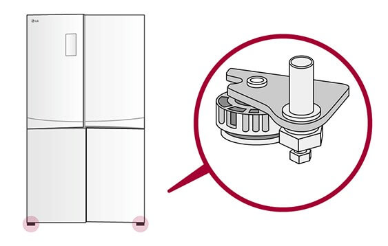 냉장고 도어의 수평을 조절하는 부분
