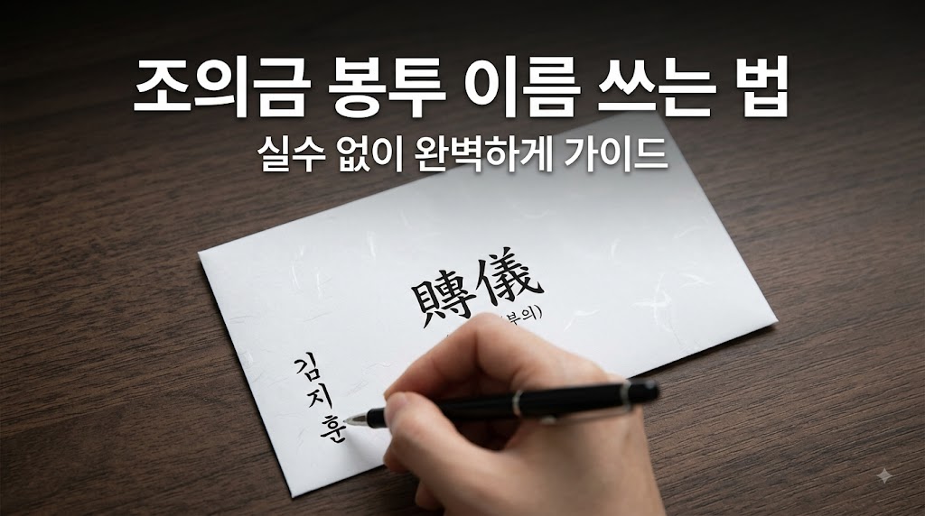 조의금 봉투 이름쓰는 법