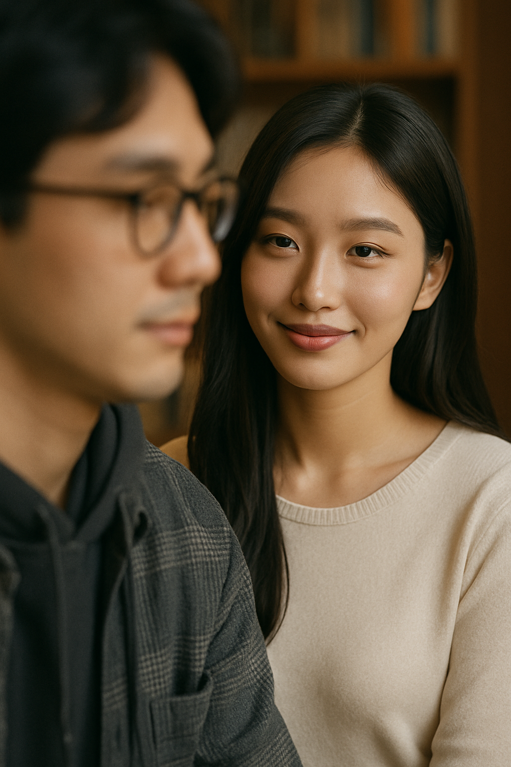 넘드남을 바라보는 여자