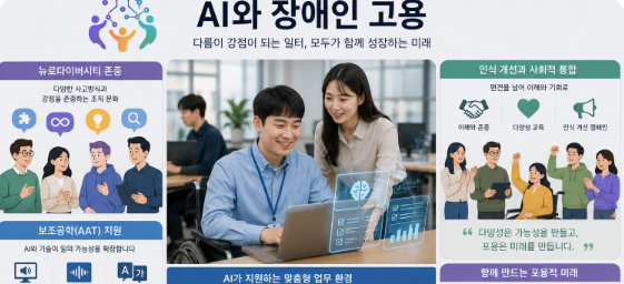 ai 활동지원인과 사람 활동지원인의 도움으로 일을 하는 장애인