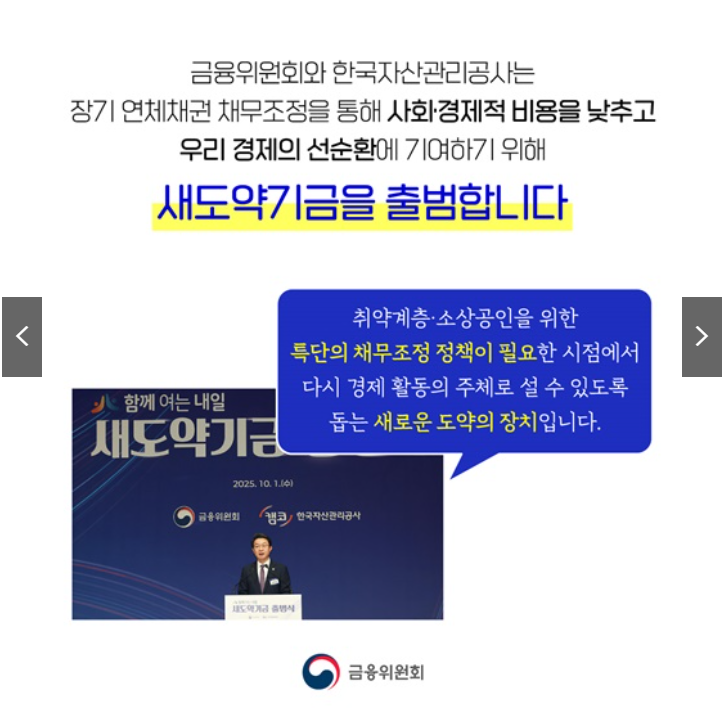 새도약기금으로 빚 탕감받는 단계별 신청 가이드 출처:정책브리핑)